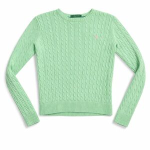 Lauren Ralph Lauren green Cable Knit Sweater, Small Petite 100% cotton